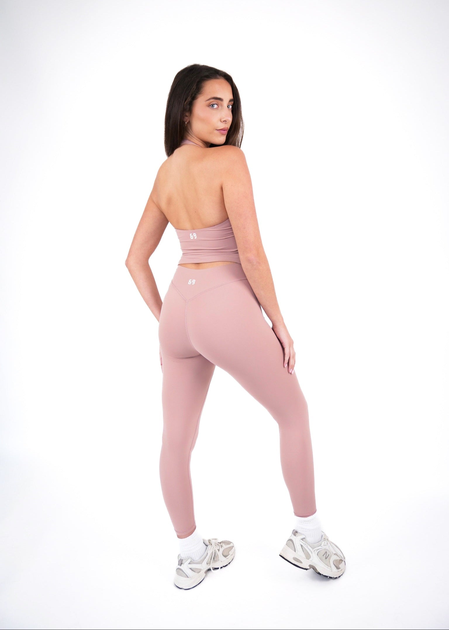 Seamless Mid-Rise Leggings – Nude Pink