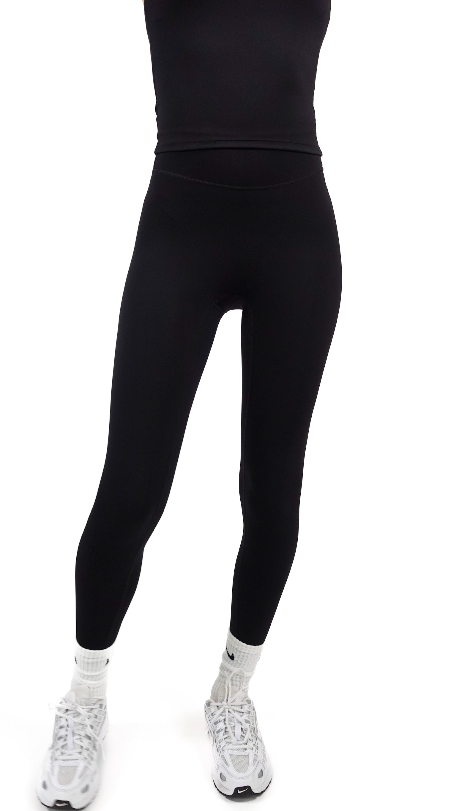 Seamless Mid-Rise Leggings – Black